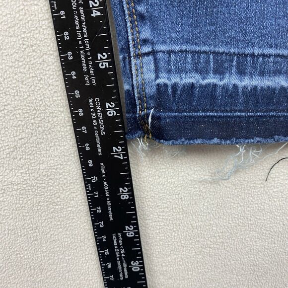 Spanx XL Pull On Skinny Jeans Distressed Dark Wash High Rise Stretch Denim Pants - Picture 5 of 16